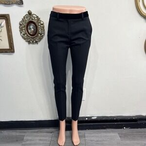 The Kooples Tailored Wool Blend Trousers Black Slim Fit Size 34